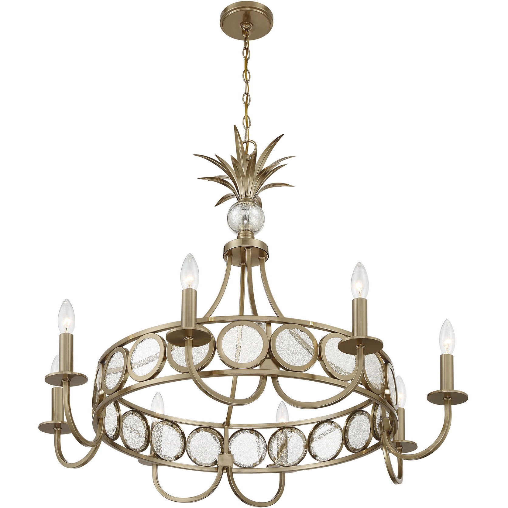 Hearst 8 Light 33 inch Noble Brass Chandelier Ceiling Light