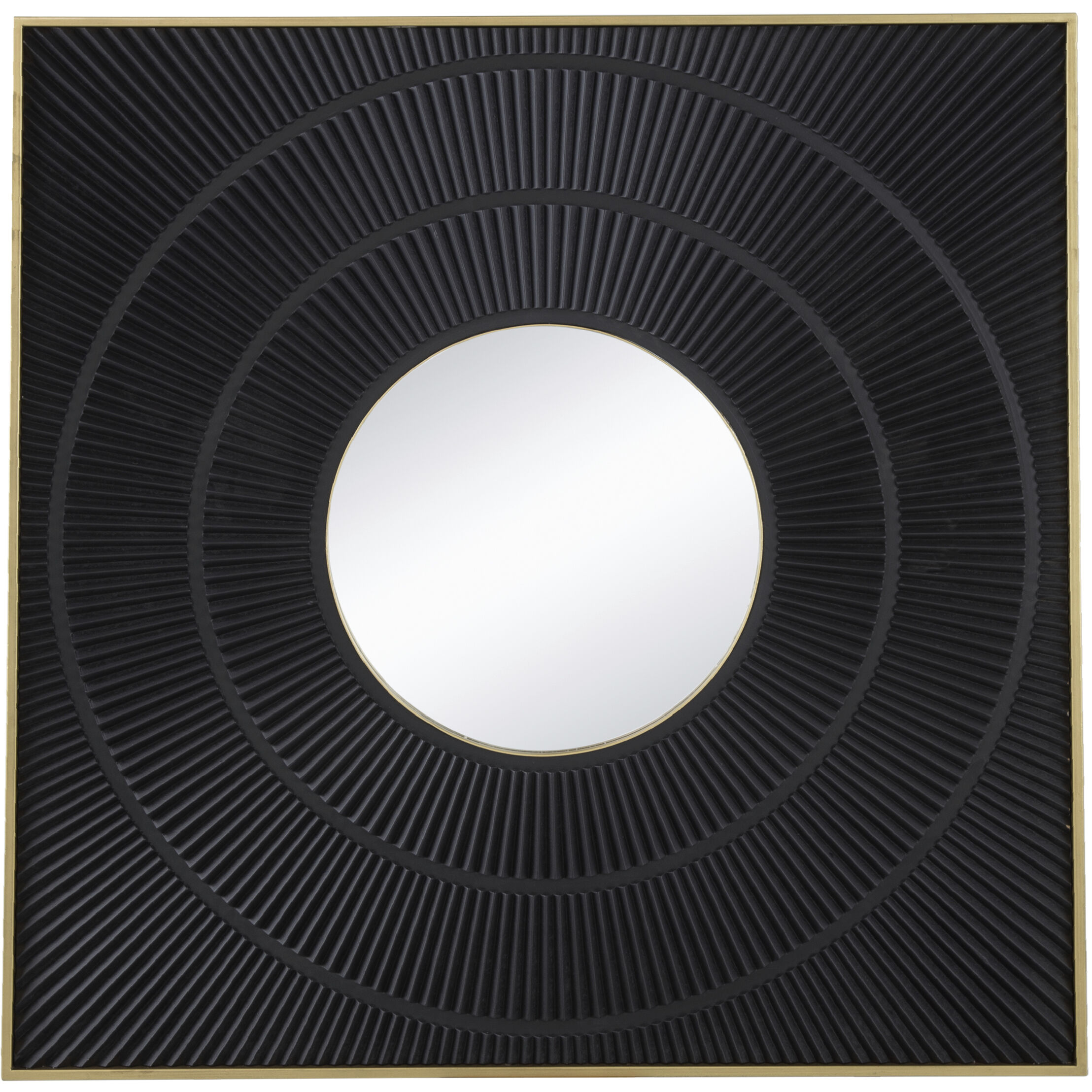 Carter 39.4 X 39.4 inch Black/Gold Wall Mirror