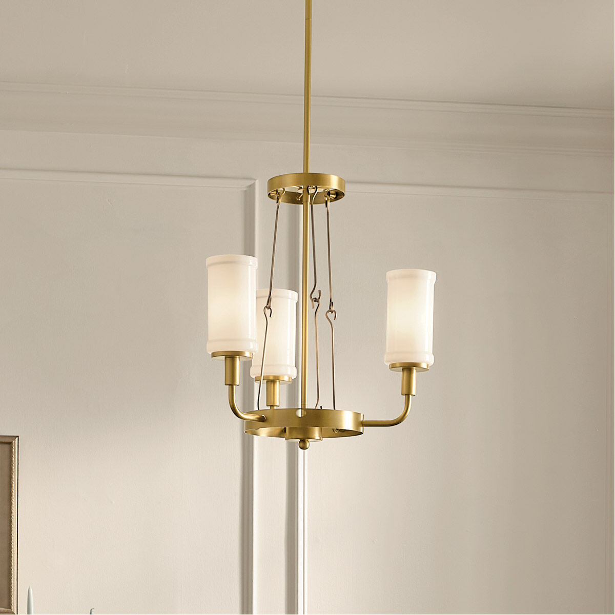 Homestead Vetivene 3 Light 20 inch Natural Brass Mini Chandelier Ceiling Light, Vetivene