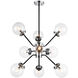 Maru 9 Light 29 inch Chrome Chandelier Ceiling Light in Chrome and Clear