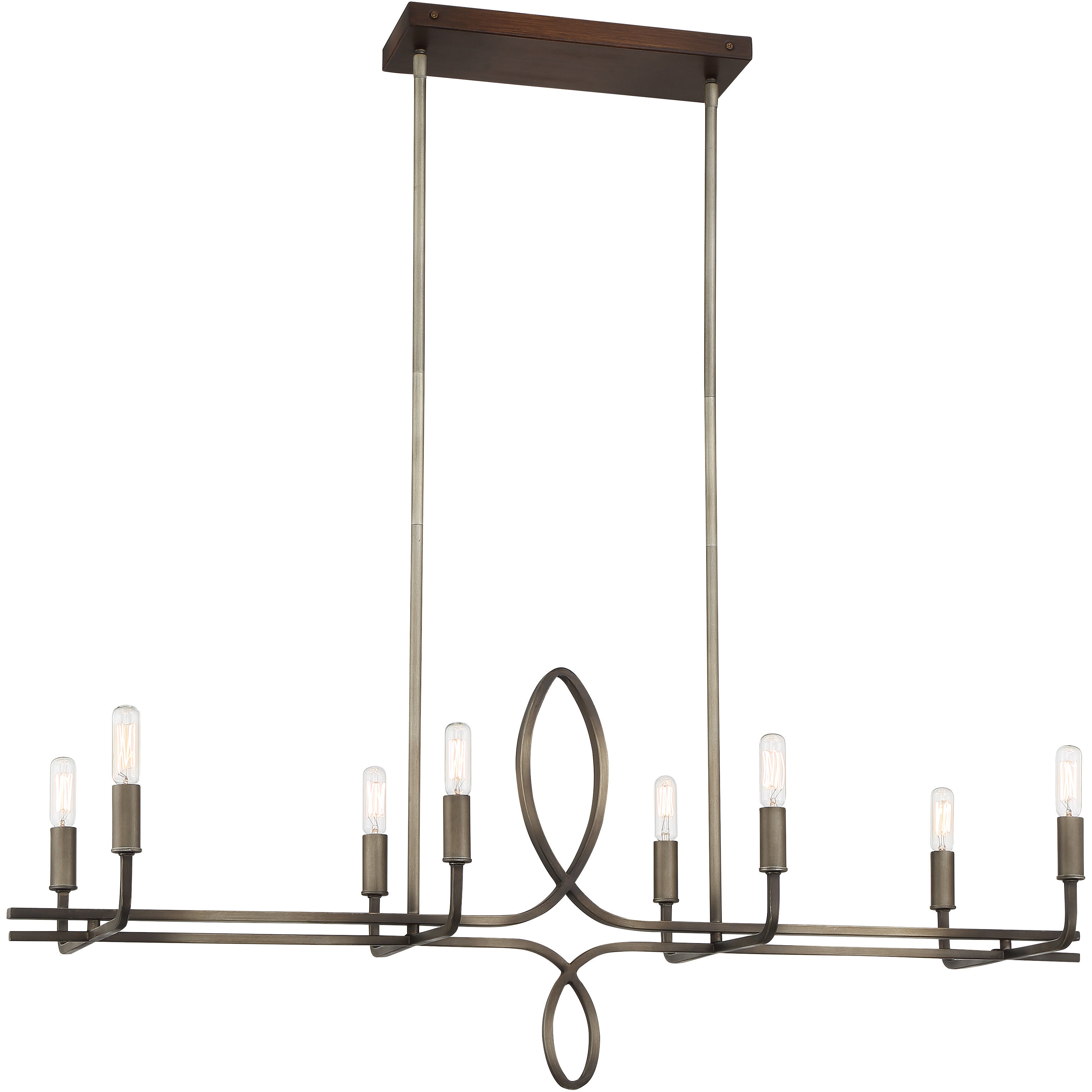 Yorkville 8 Light 42 inch Aged Darkwood/Silver Patina Island Light Ceiling Light