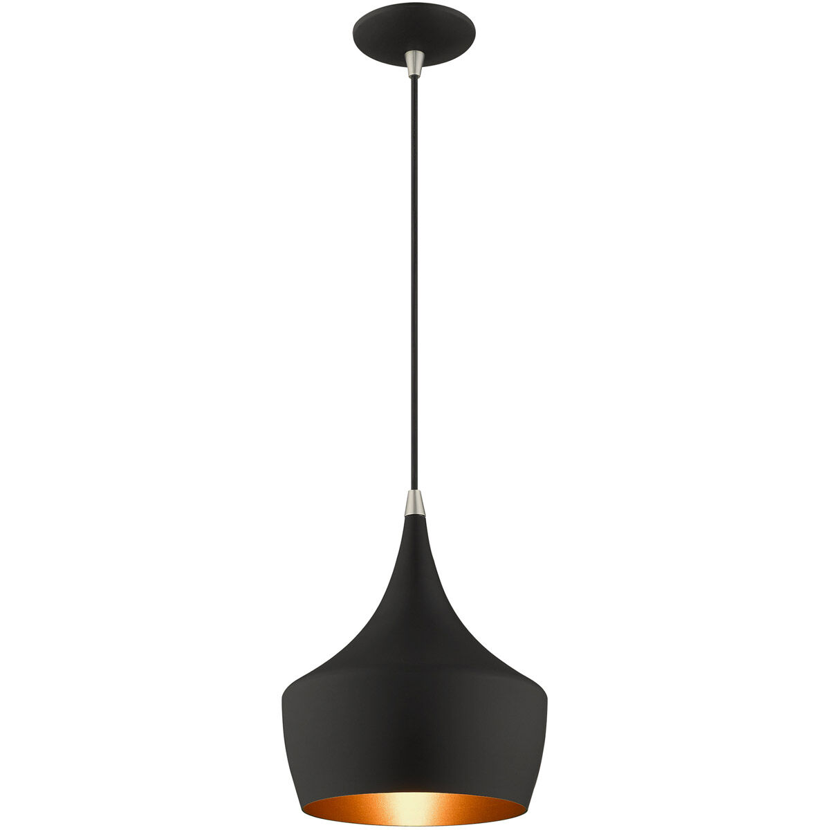 Allison 1 Light 9.5 inch Black Mini Pendant Ceiling Light