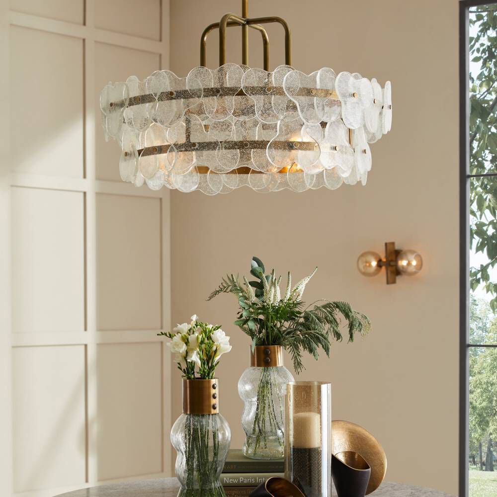 Cascade 4 Light 35 inch Clear Chandelier Ceiling Light