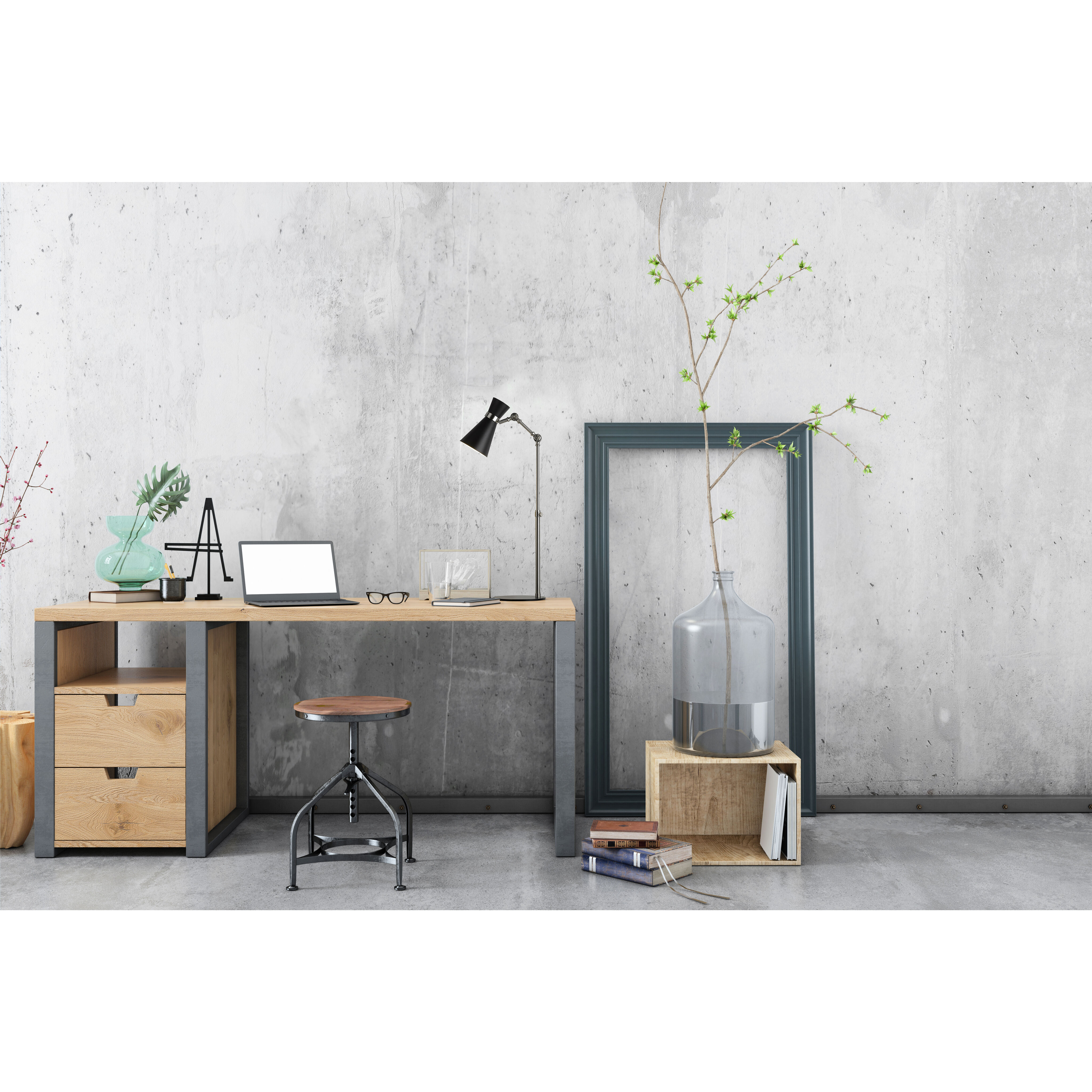 Soriano 25.25 inch 60.00 watt Matte Black and Brushed Nickel Table Lamp Portable Light