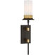 Ray Booth Beza LED 5.25 inch Warm Iron and Antique Brass Tail Sconce Wall Light, Large