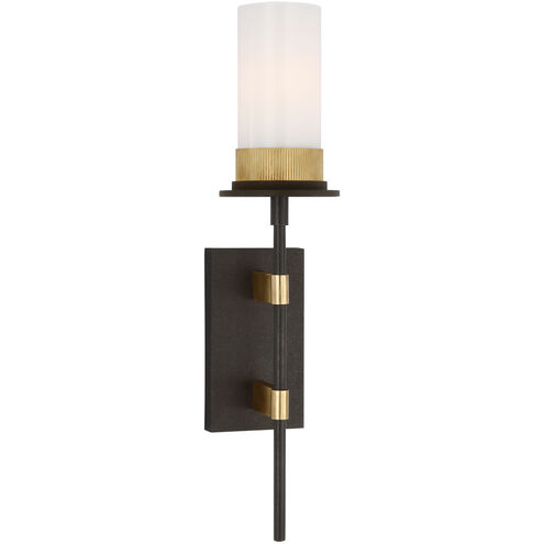 Ray Booth Beza LED 5.25 inch Warm Iron and Antique Brass Tail Sconce Wall Light, Large