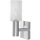 Empire Sconce Wall Light in Chrome, Clear