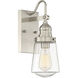 Macauley Outdoor Wall Lantern in Satin Nickel