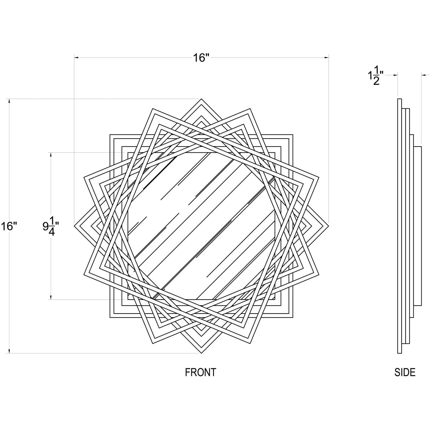 Lexicon 16 X 16 inch Matte Black Wall Mirror