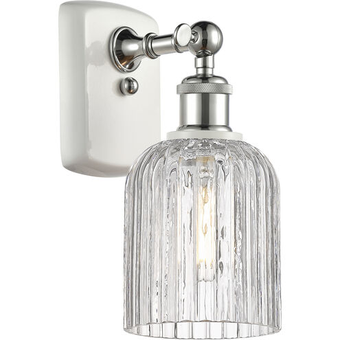 Bridal Veil Sconce Wall Light in Satin Gold, Princess Blue Glass