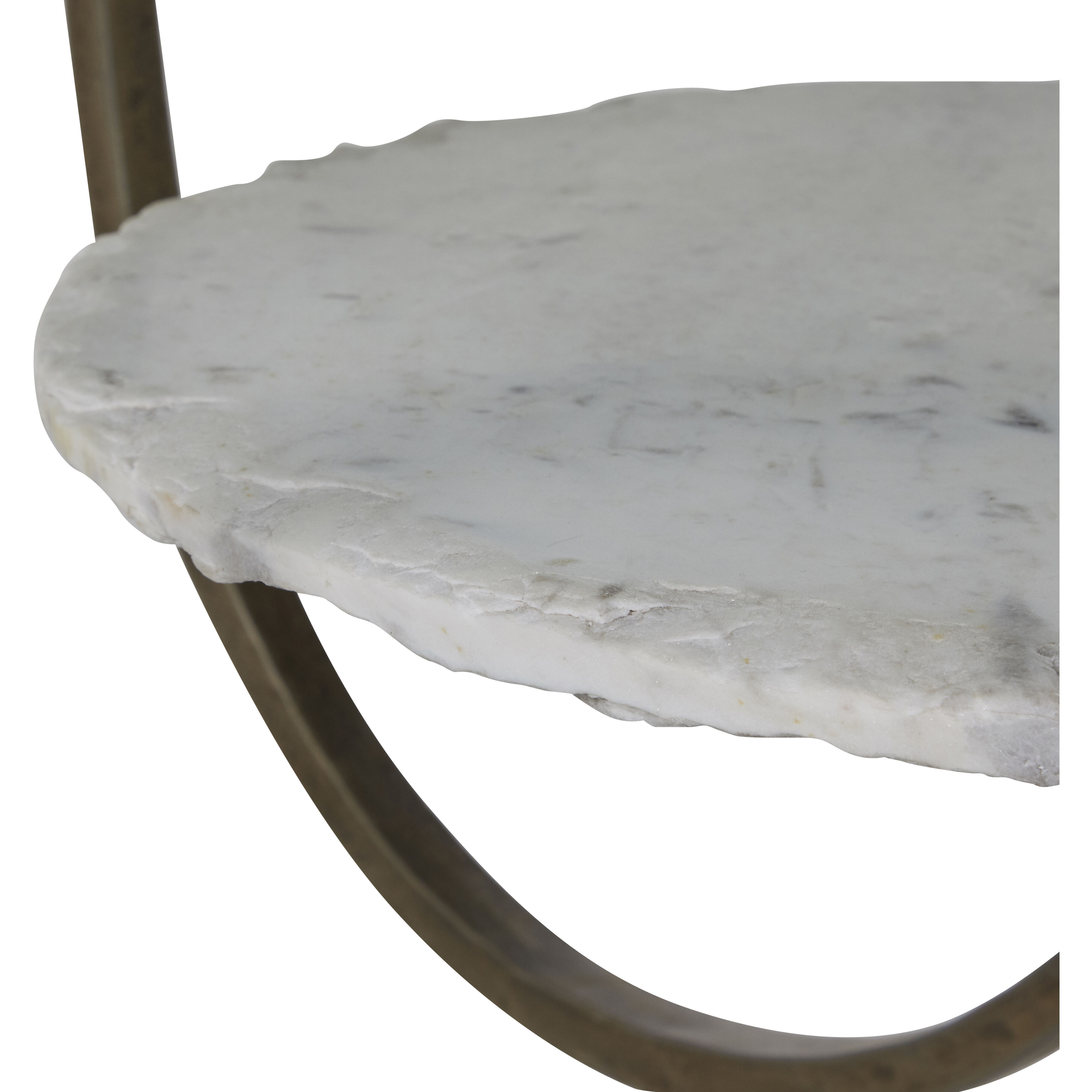 Wilbur 36 X 36 inch Forged Champagne and Ivory Marble Coffee Table