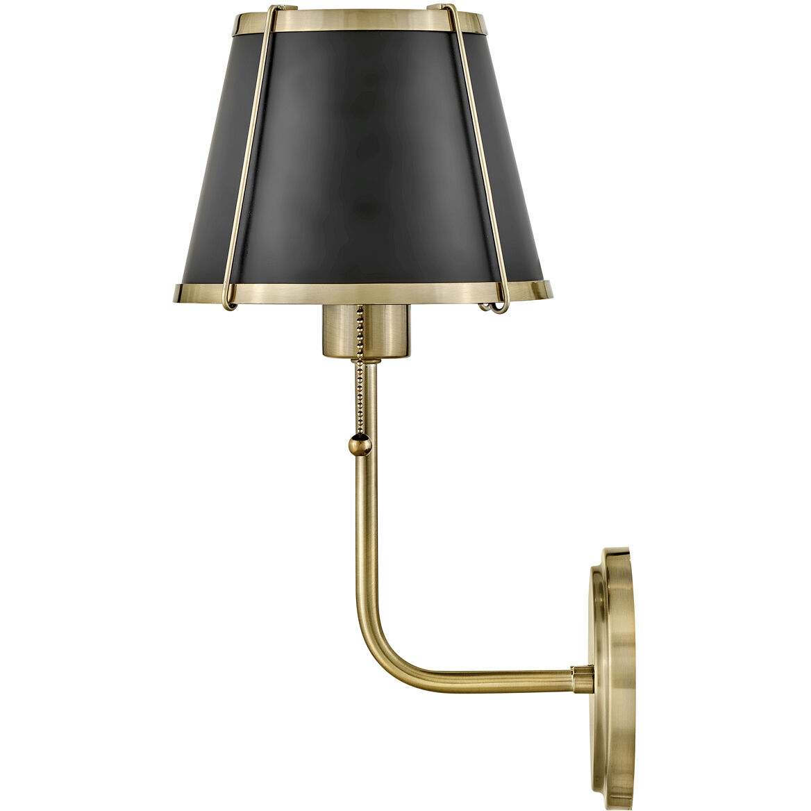 Clarke 1 Light 7.25 inch Warm Brass Sconce Wall Light in Warm Brass with Black