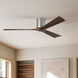 Atlas Irene-3H 60 inch Brushed Nickel with Walnut Tone Blades Flush Mount Paddle Fan, Flush Mounted