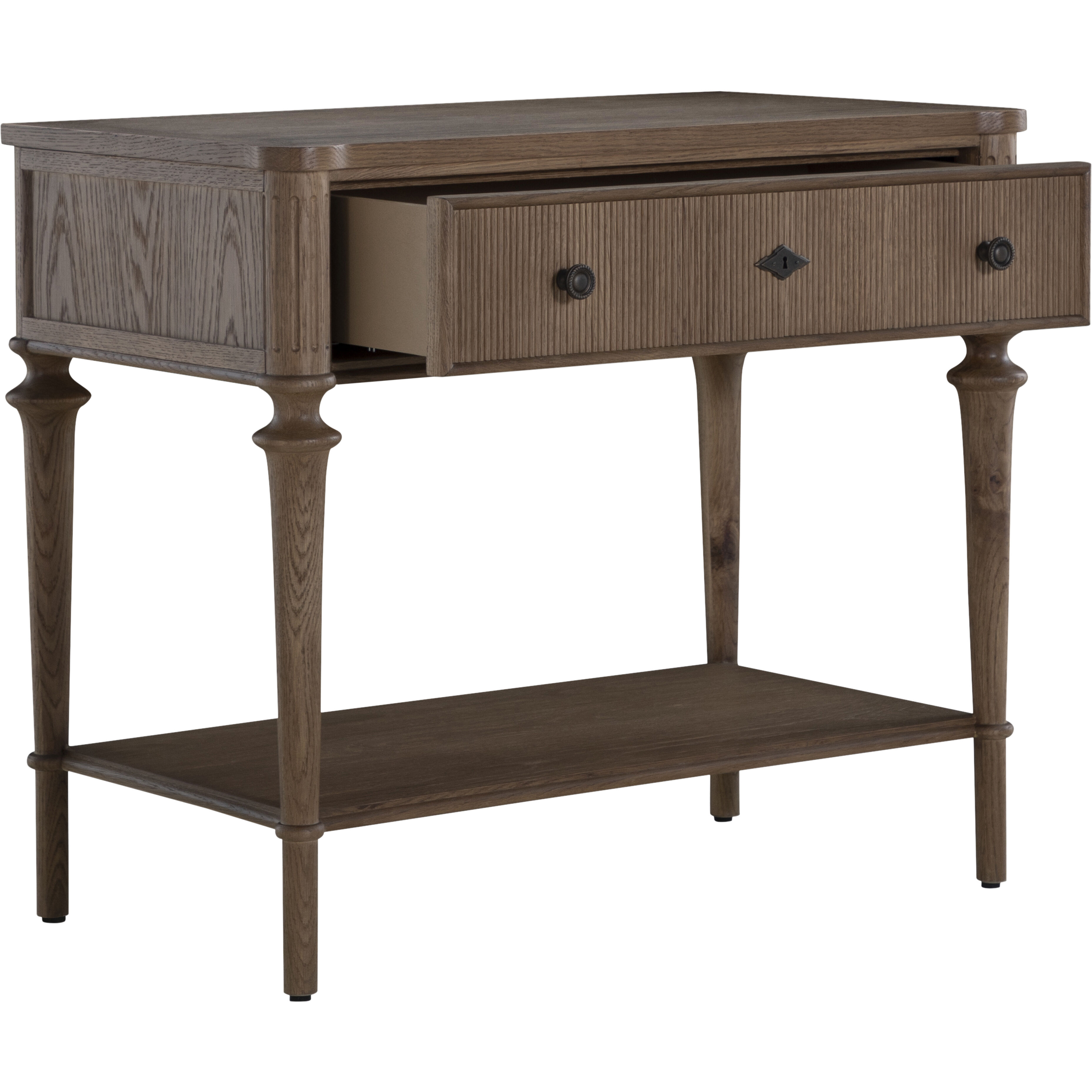 Andrea 33.25 X 28.25 inch Satin Oak and Antique Bronze Nightstand