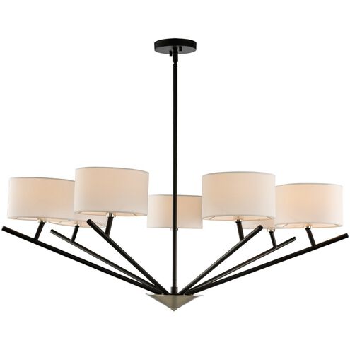 Tahoe 7 Light 38 inch Matte Black with Polished Nickel Chandelier Pendant Ceiling Light