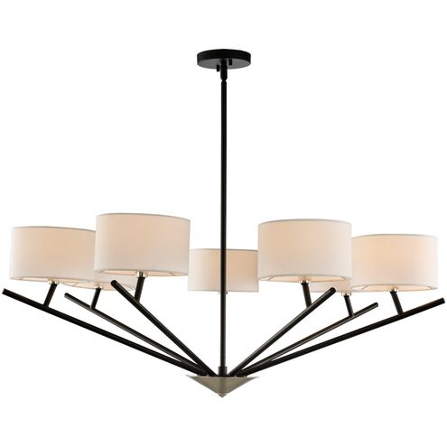 Tahoe 7 Light 38 inch Matte Black with Polished Nickel Chandelier Ceiling Light