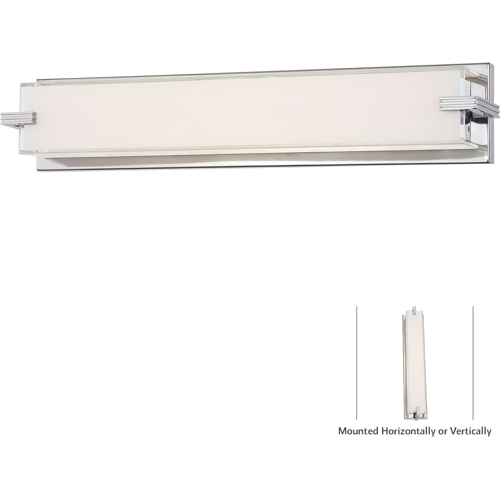 Cubism LED 24 inch Chrome Bath Light Wall Light