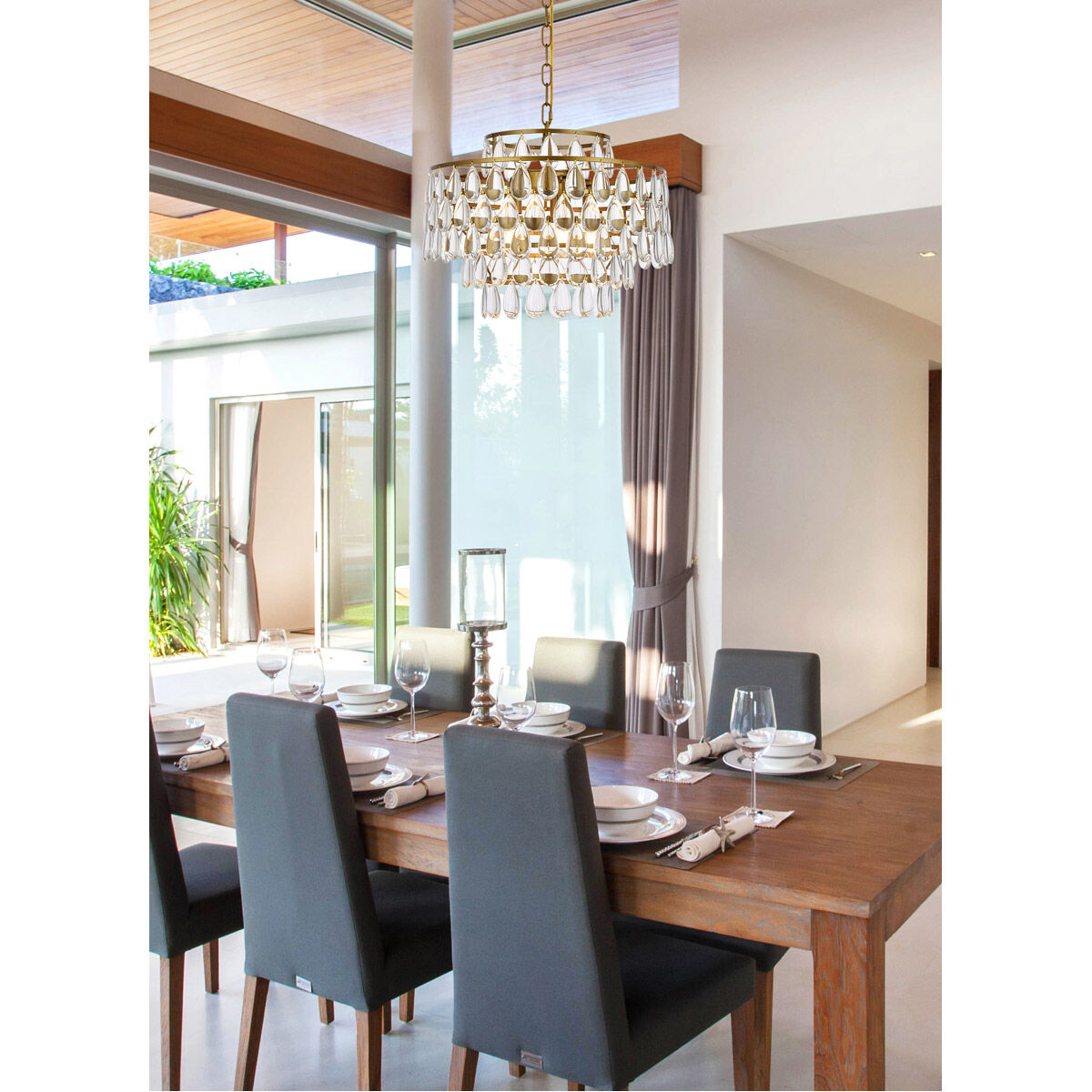 Mila 5 Light 18 inch Brass Pendant Ceiling Light