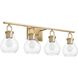 Mansfield 4 Light 34 inch Champagne Gold Vanity Light Wall Light