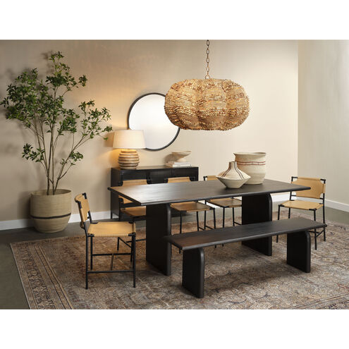 Clamshell 4 Light 37 inch Natural Wood Beads Chandelier Ceiling Light