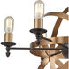 Kingston 6 Light 27 inch Oil Rubbed Bronze with Brushed Antique Brass Chandelier Ceiling Light