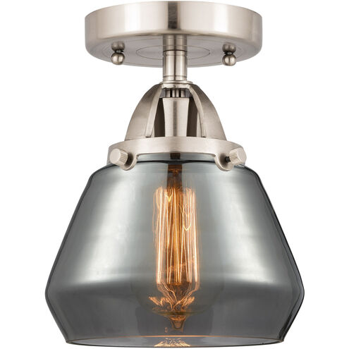 Nouveau 2 Fulton LED 6.75 inch Brushed Satin Nickel Semi-Flush Mount Ceiling Light in Plated Smoke Glass