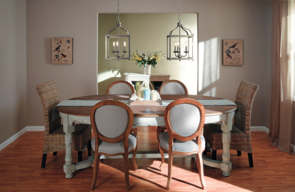 Larkin 3 Light 12 inch Brushed Nickel Indoor Lantern Pendants Ceiling Light