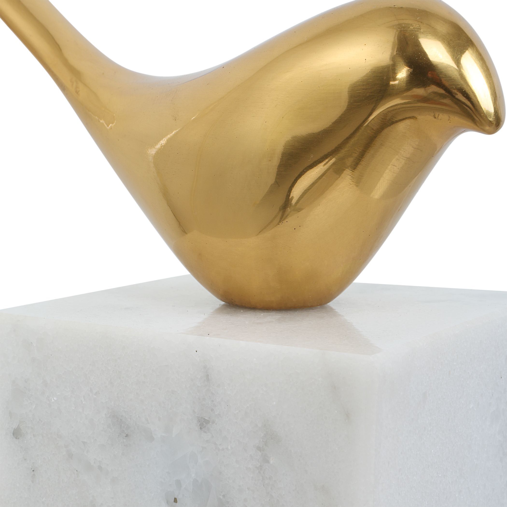 Flying Solid Brass and White Marble Solo Bird Wall Décor