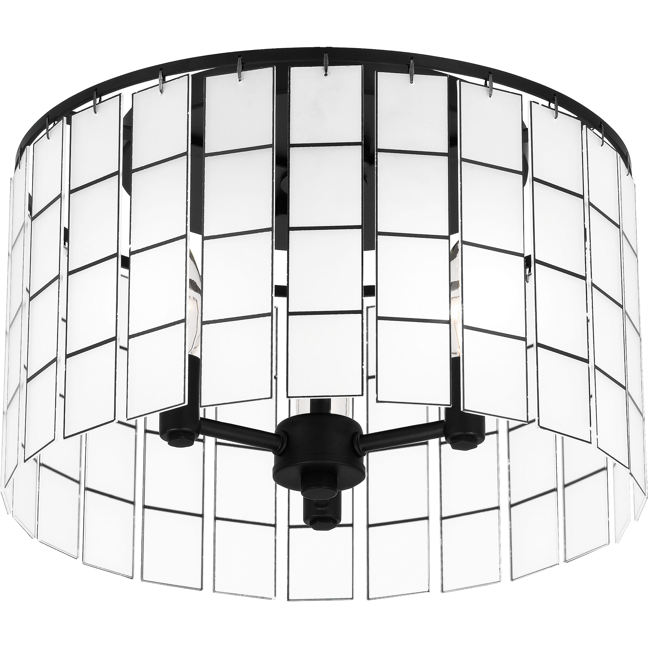 Seigler 3 Light 14 inch Matte Black Semi-Flush Mount Ceiling Light