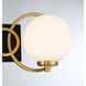 Alhambra 3 Light 24.5 inch Black with Warm Brass Accents Bathroom Vanity Light Wall Light