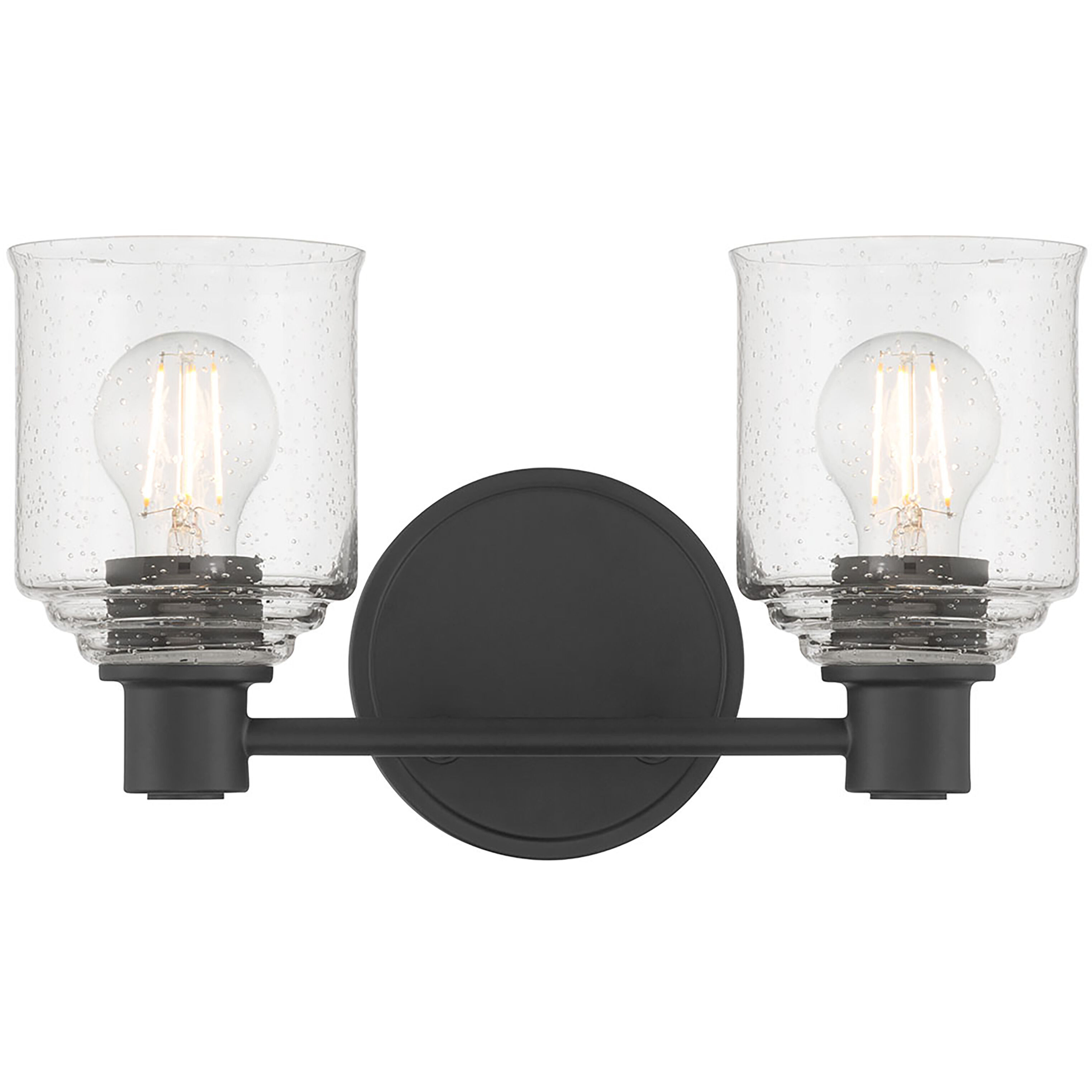 Vessair 2 Light 14 inch Matte Black Bathroom Vanity Light Wall Light