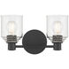 Vessair 2 Light 14 inch Matte Black Bathroom Vanity Light Wall Light