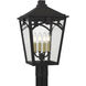 Jaxon 4 Light 19.5 inch Western Bronze Outdoor Post Lantern