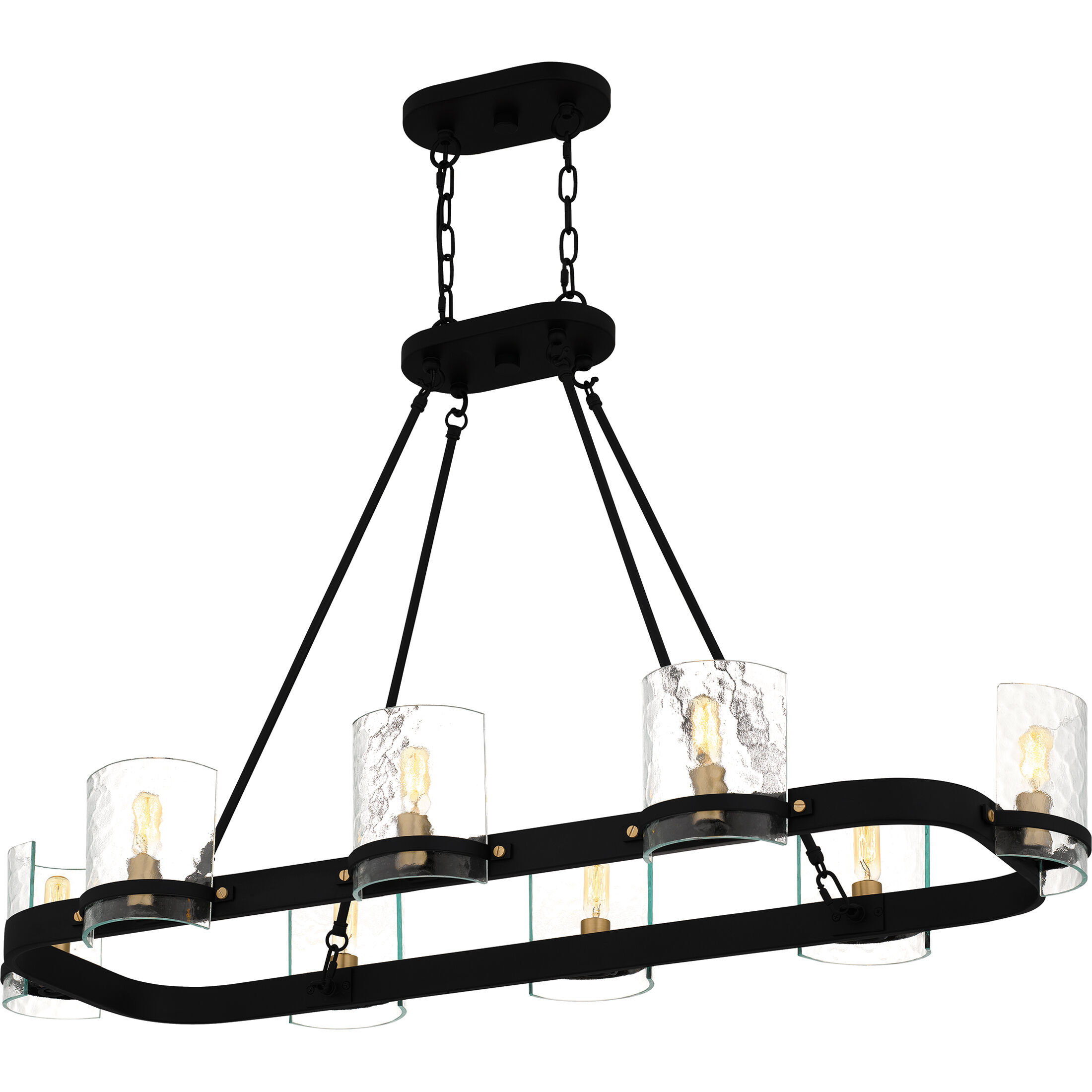 Gloucester 8 Light 42 inch Matte Black Linear Chandelier Ceiling Light, Medium