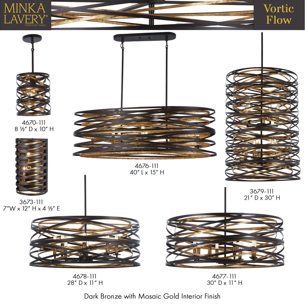 Minka Lavery 4679 111 Vortic Flow 18 Light 30 inch Dark Bronze