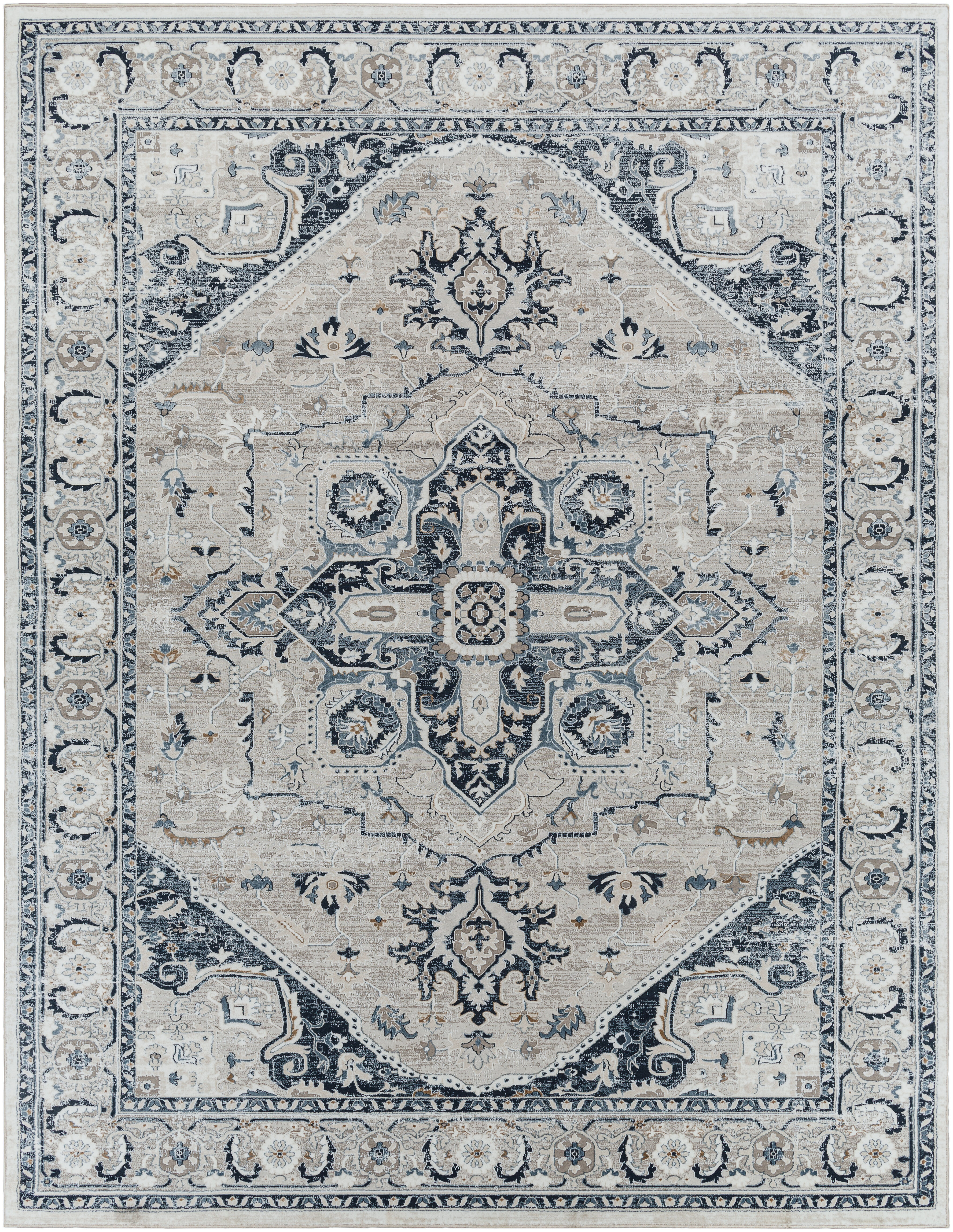 Allegro 120 X 94 inch Taupe Rug, Rectangle