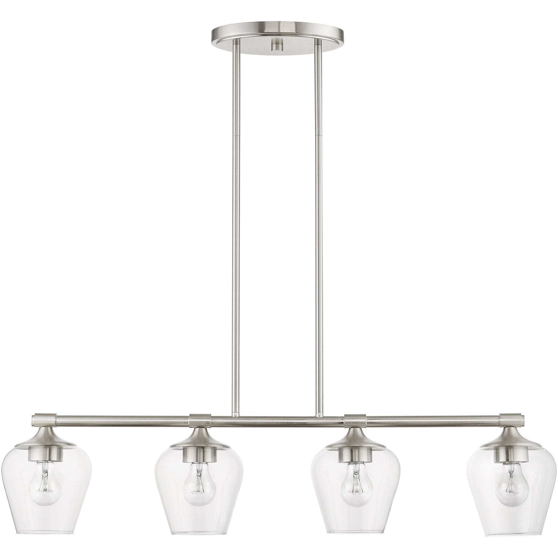 Willow 4 Light 36 inch Brushed Nickel Linear Chandelier Ceiling Light