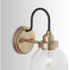 Daphne 1 Light 6 inch Aged Brass and Black Sconce Wall Light