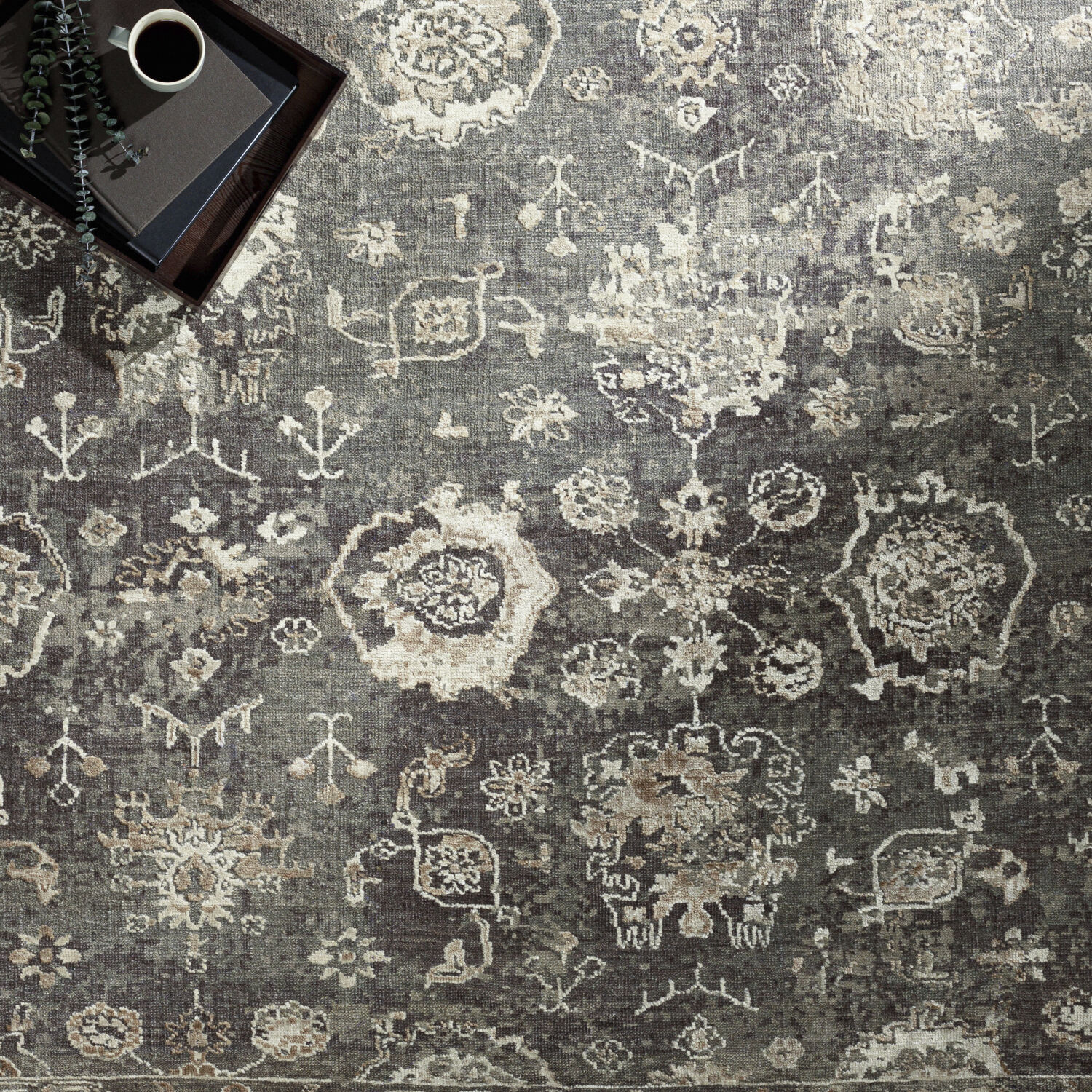 Sufi 144 X 108 inch Charcoal Rug in 9 X 12, Rectangle
