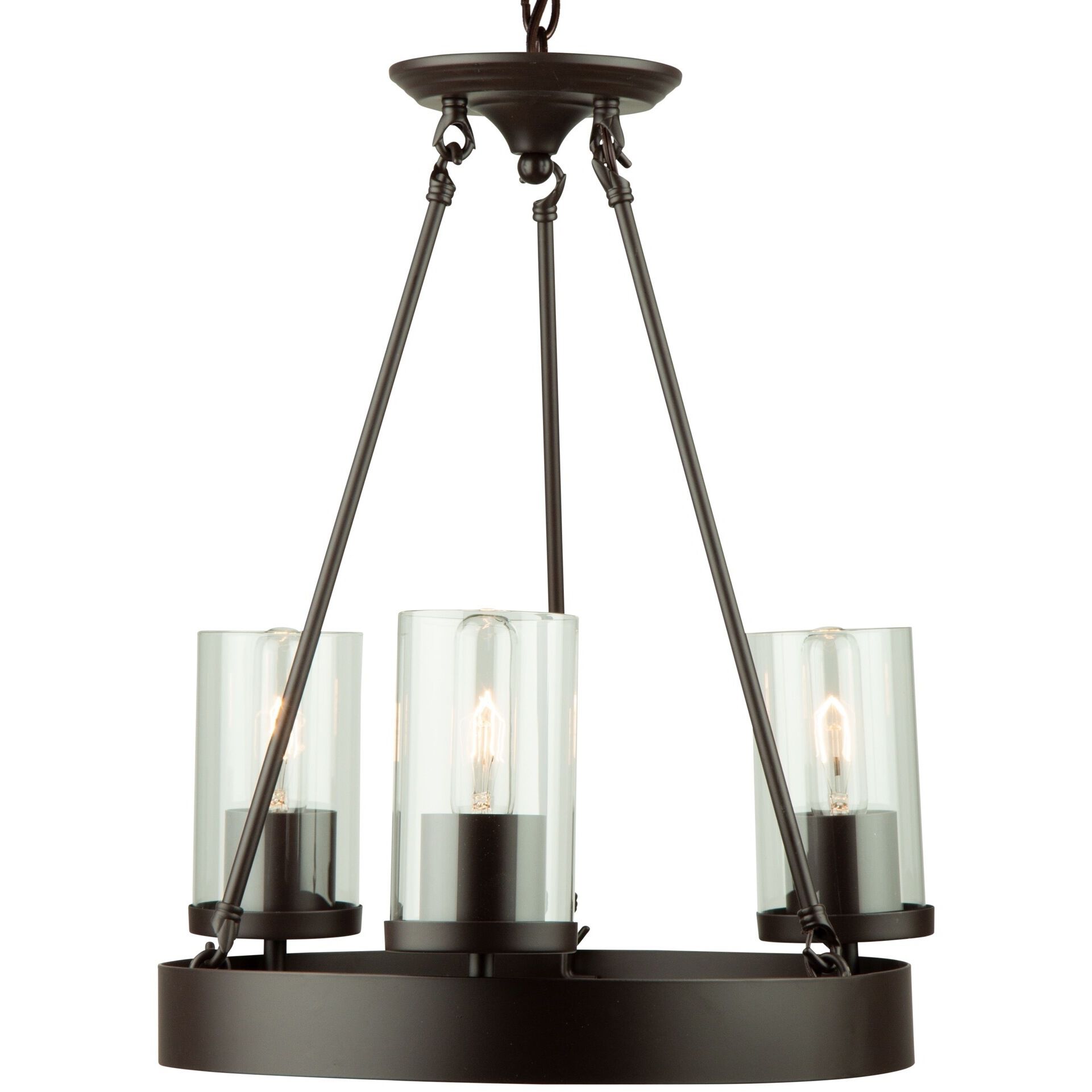 Menlo Park 3 Light 17.5 inch Oil Rubbed Bronze Up Chandelier Ceiling Light