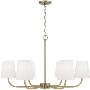 Brody 6 Light 34.5 inch Aged Brass Chandelier Ceiling Light