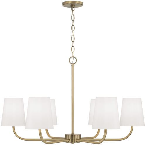 Brody 6 Light 34.5 inch Aged Brass Chandelier Ceiling Light