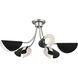 Arcus LED 29.25 inch Satin Nickel with Black Convertible Chandelier Ceiling Light