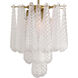 Ollie 4 Light 14.25 inch Aged Brass Semi Flush Ceiling Light in Sand Glass Clear