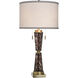 Cameron 32.5 inch 60 watt Trabzon Gold and White Table Lamp Portable Light