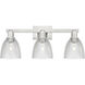 Arcadia Castile 3 Light 25 inch Brushed Satin Nickel Bath Vanity Light Wall Light in Clear