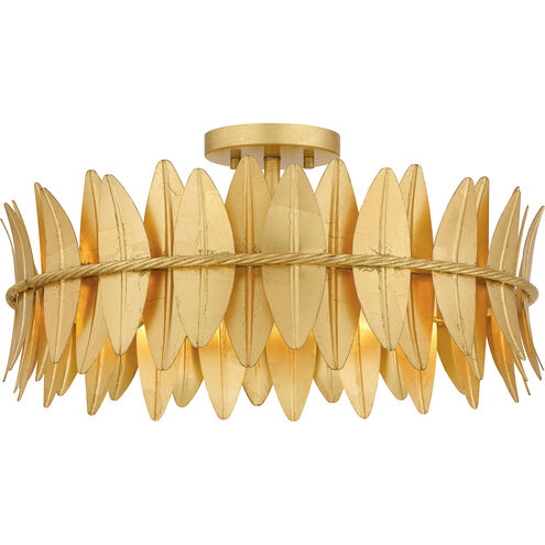 Liza 4 Light 20.5 inch Gold Leaf Semi-Flush Mount Ceiling Light, Extra Large