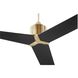 Strato 60 inch Aged Brass with Matte Black Blades Ceiling Fan