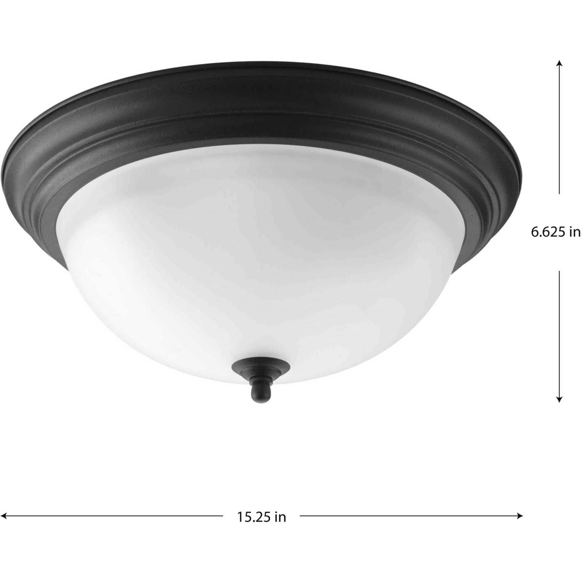 Dome Glass CTC 3 Light 15.25 inch Forged Black Flush Mount Ceiling Light in Alabaster Glass