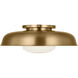 Richard June Liora 1 Light 15 inch Estate Brass Flush Mount Ceiling Light